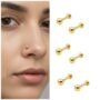 Premium Gold Nosepin Stud Flat Back Combo Pack of 6 – Comfortable & Secure - Buy Online at Alikart