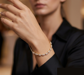 Gold Plated American Diamond Bracelet – Elegant & Fashionable Accessory