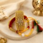 Premium Gold Plated Designer Bracelet with Colorful Stones & Pearl for Brother - Buy Online at Alikart