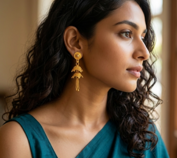 Gold Plated Double Jhumki Earrings – Traditional Ethnic Charm