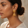 Premium Gold Plated Jhumki Earrings – Traditional Ethnic Charm for Women - Buy Online at Alikart