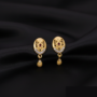 Premium Gold Plated Oval Stud Earrings – Elegant Ruby & CZ Detailing - Buy Online at Alikart