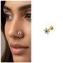 Premium Gold Plated Ruby Crystal Flower Nosepin – Elegant Floral Stud - Buy Online at Alikart
