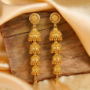 Premium Gold Tone Jhumka Earrings – Elegant Traditional Design for Women - Buy Online at Alikart