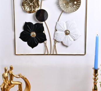 Golden and Black Flower Wall Plaque