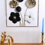 Premium Golden and Black Flower Wall Plaque - Buy Online at Alikart