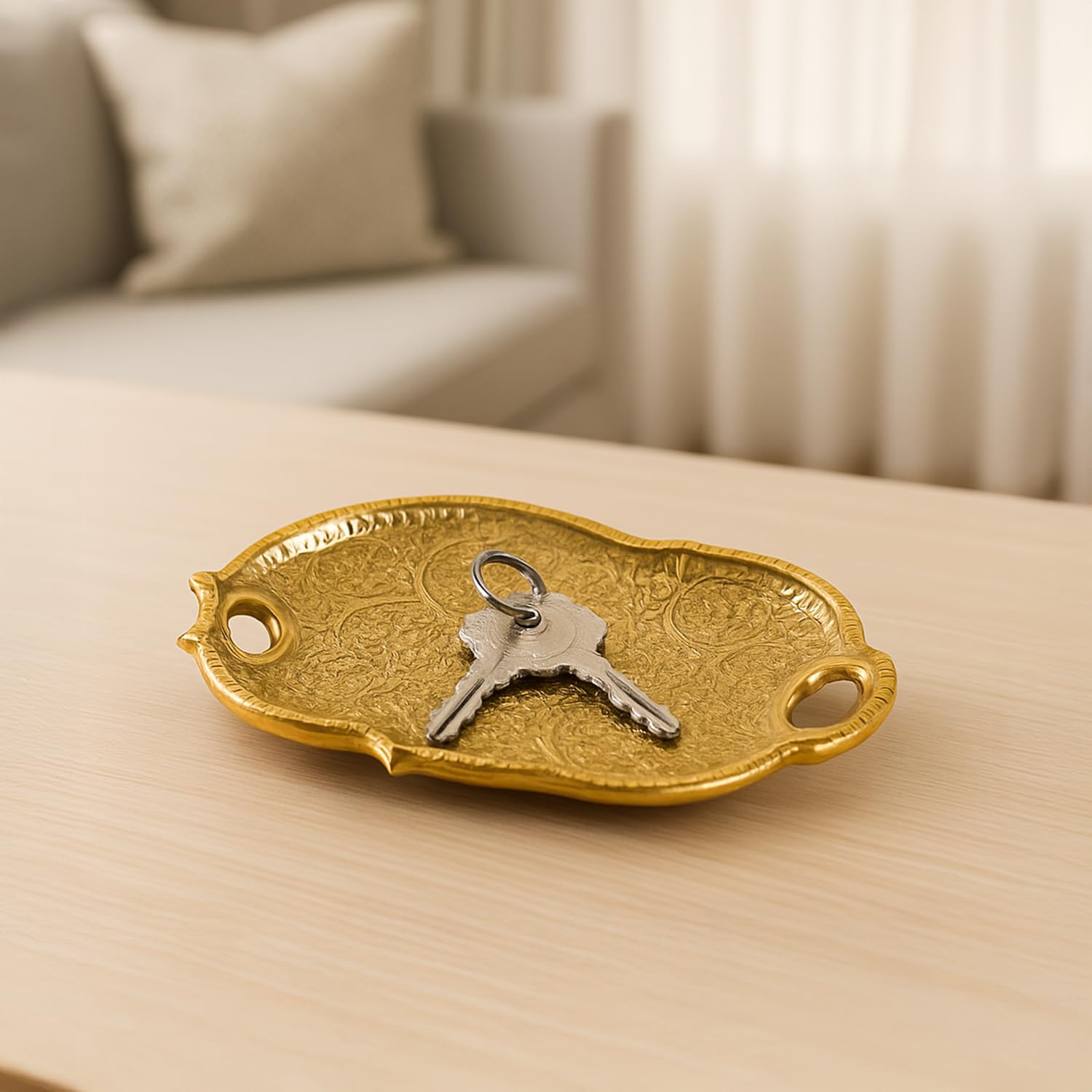 Premium Golden Embossed Serving Tray - Buy Online at Alikart
