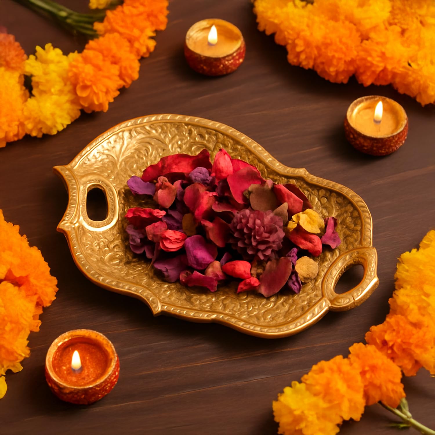 Golden Embossed Serving Tray - Detailed Feature View 5