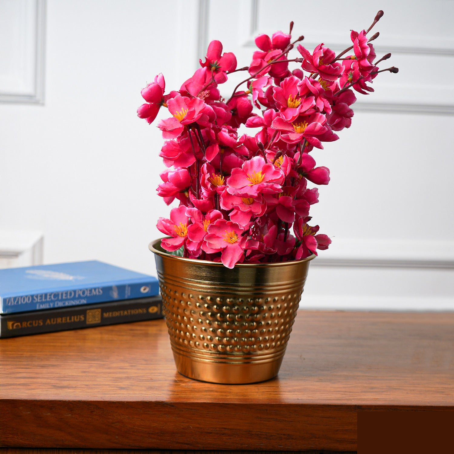 Premium Golden Iron Dotted Embossed Planter - Buy Online at Alikart