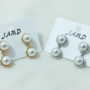 Premium Graceful Dual Faux Pearl Dangle Earrings – Classic Drop Jewelry for Women and Brides (1 Pair, Assorted Finish) - Buy Online at Alikart