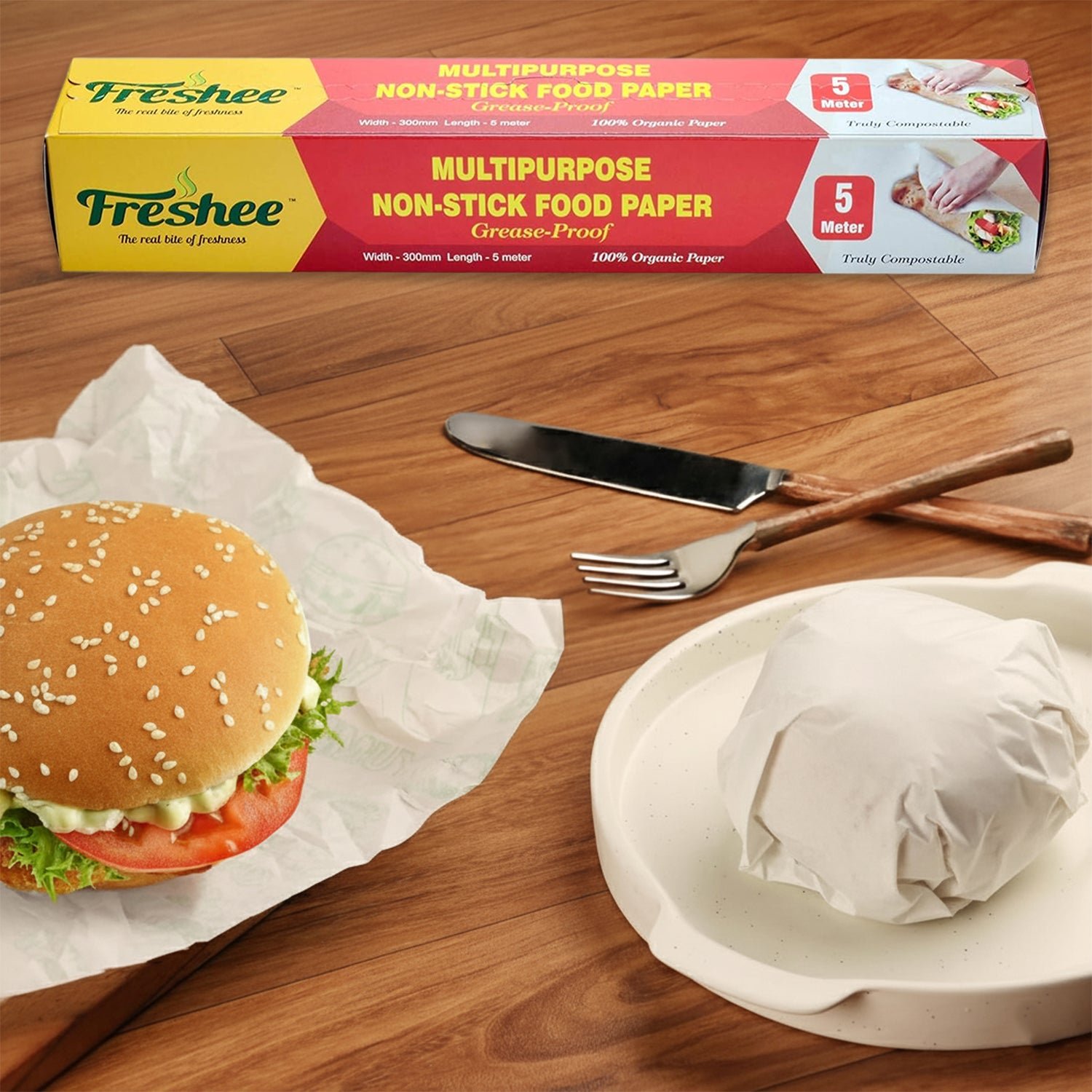 Grease-Proof Food Paper Roll – Non-Stick, Easy Dispense 300mm x 5m - Detailed Feature View 5