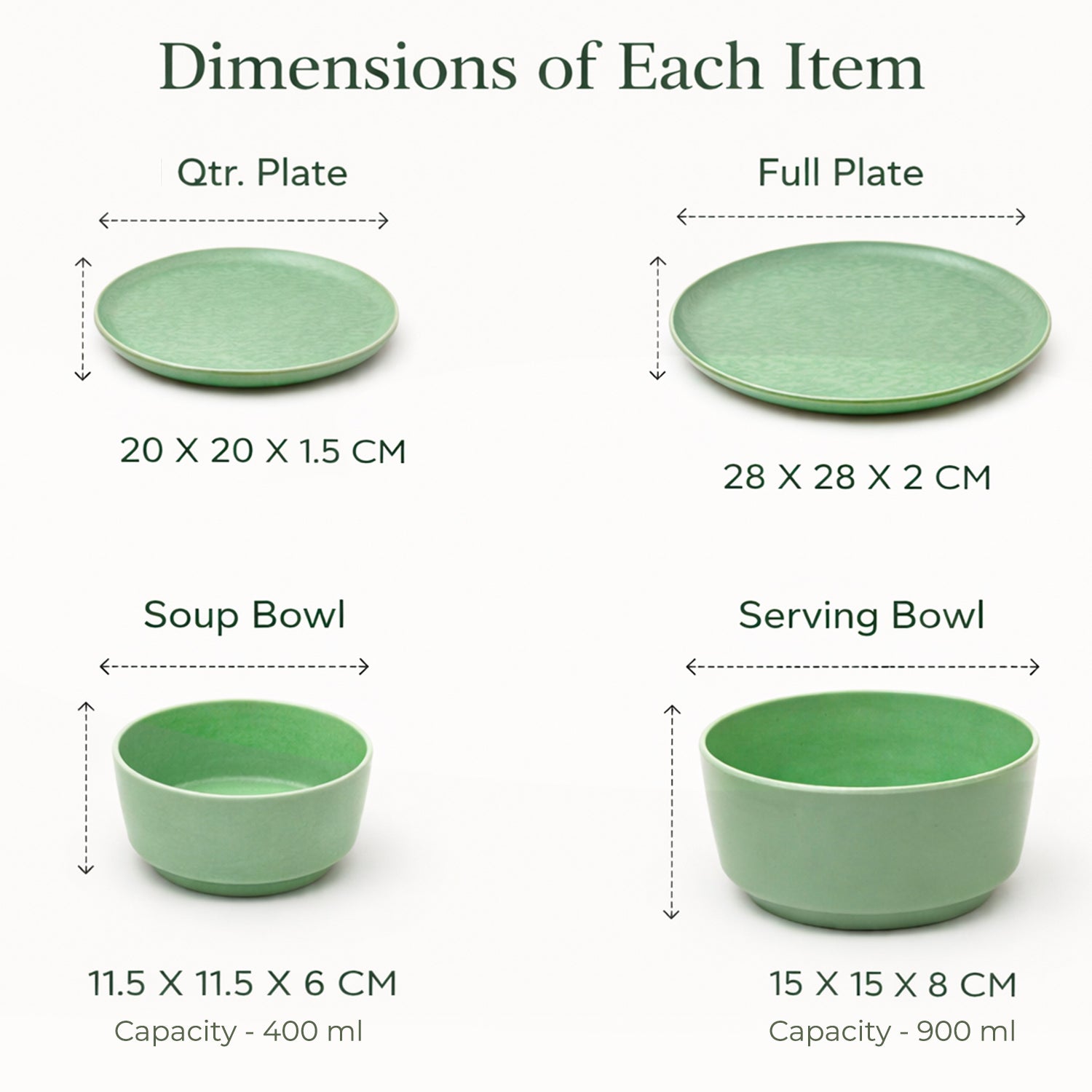Hammered Green Dinner Set – 20 Pcs - Detailed Feature View 5
