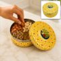 Premium Handcrafted Stainless Steel Peacock Decorative Storage Box in Vibrant Yellow - Buy Online at Alikart