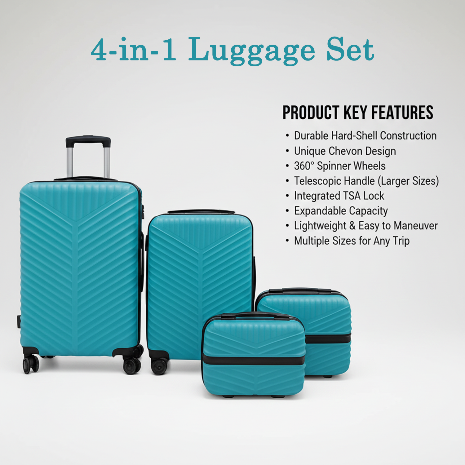 Premium Hard Shell Luggage Set – Durable & Lightweight Travel Bags - Buy Online at Alikart