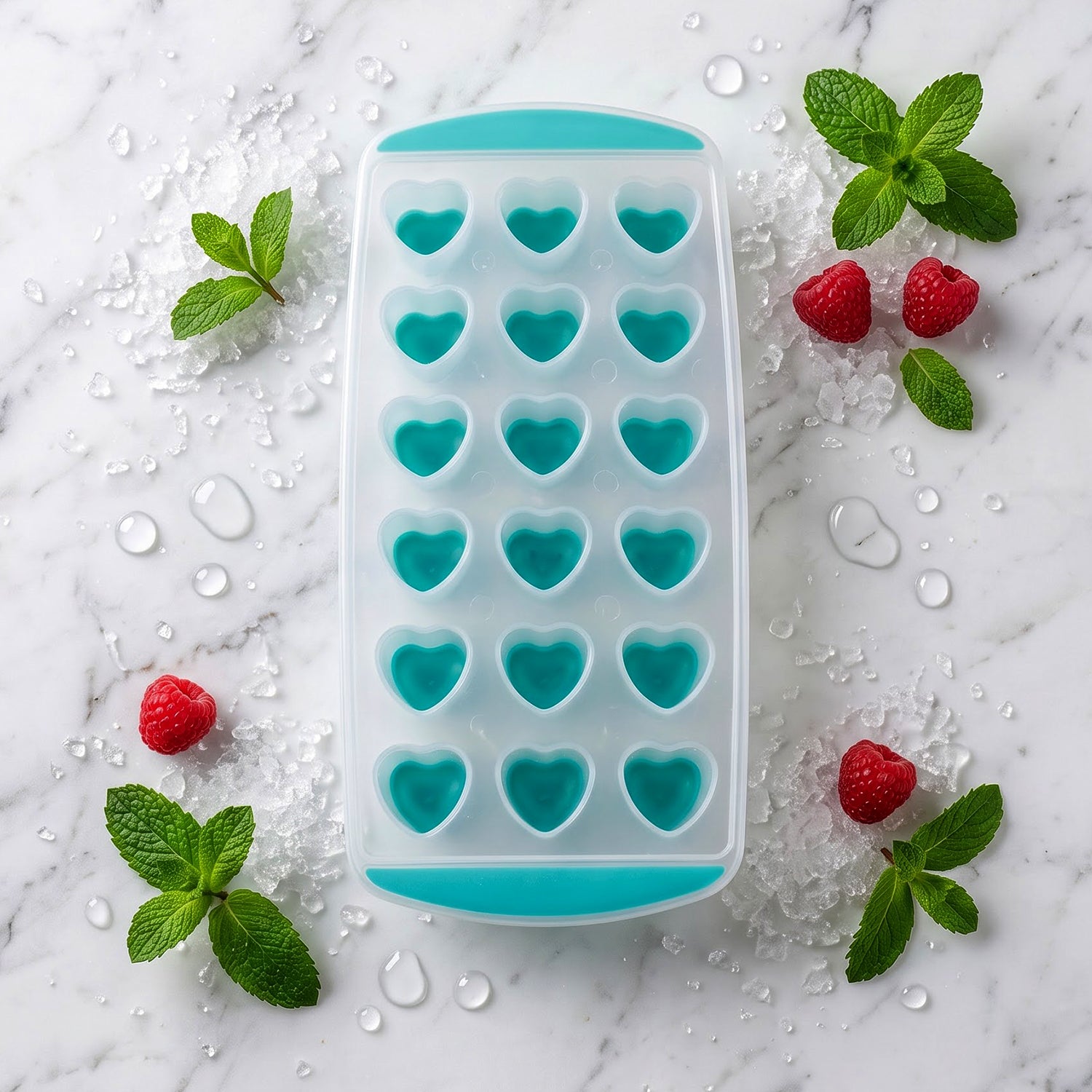 Heart Shape Plastic Ice Cube Tray with Easy Release for Freezer and Drinks (1 Pc) - Detailed Feature View 7