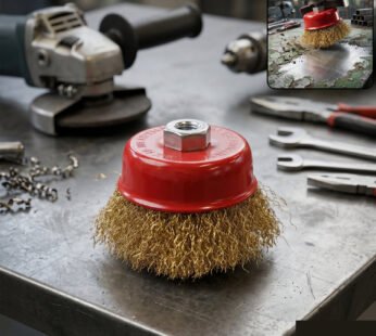 Heavy Duty Gold Wire Cup Brush – Durable Metal Cleaning Tool