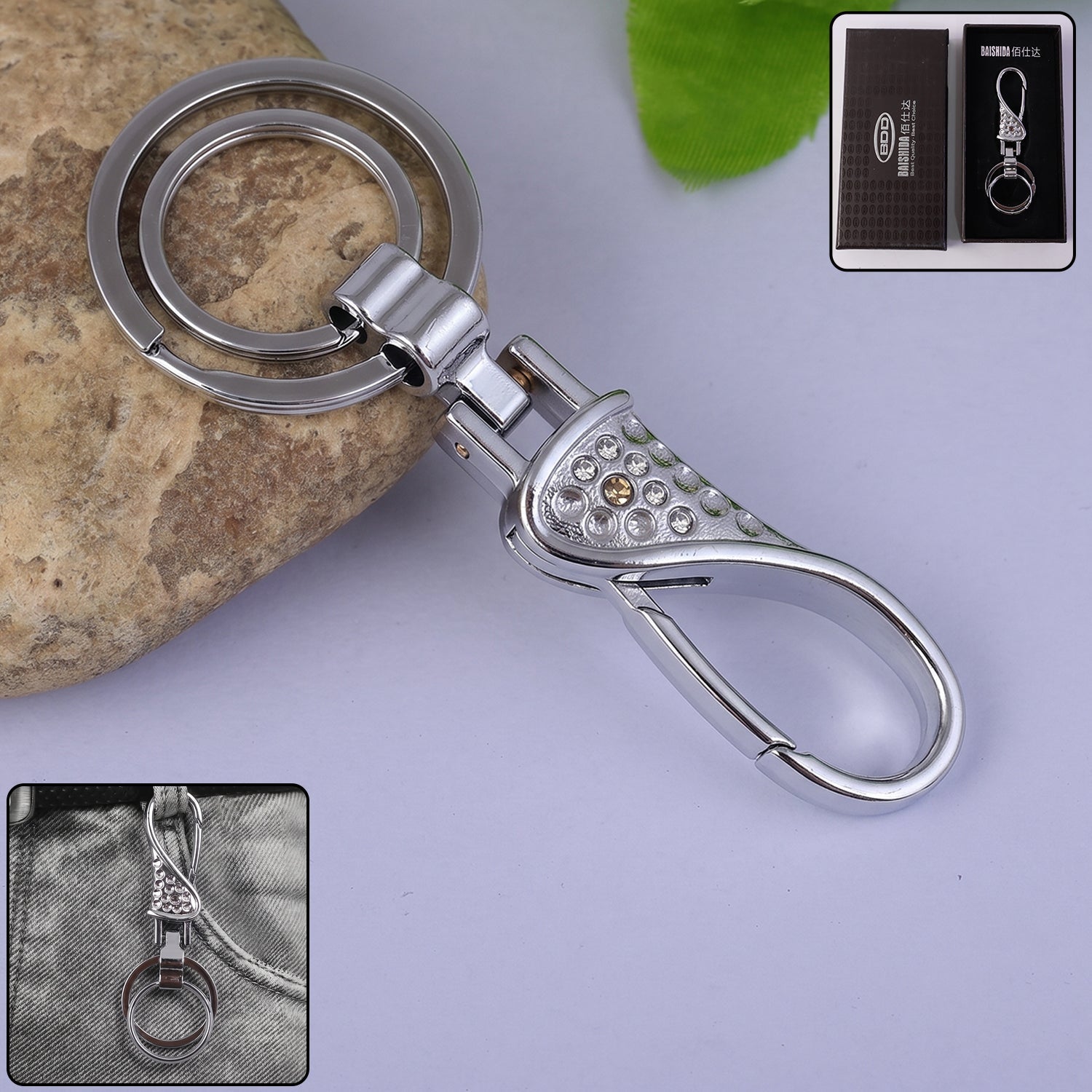 Premium Heavy Duty Metal Key Holder – Durable with Swivel Hook for Everyday Use - Buy Online at Alikart