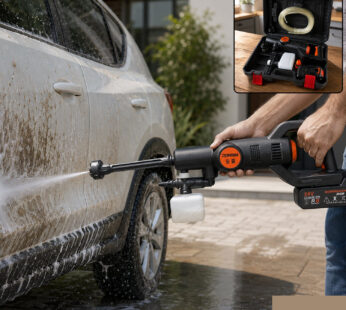 High Pressure Cordless Car Washer – Portable with Hose & Foam