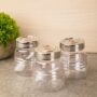 Premium Jar, with Steel Cap, Transparent & Silver, Plastic, Set of 3, 200 mL - Buy Online at Alikart