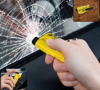 Keychain Car Safety Hammer Window Breaker with Seat Belt Cutter