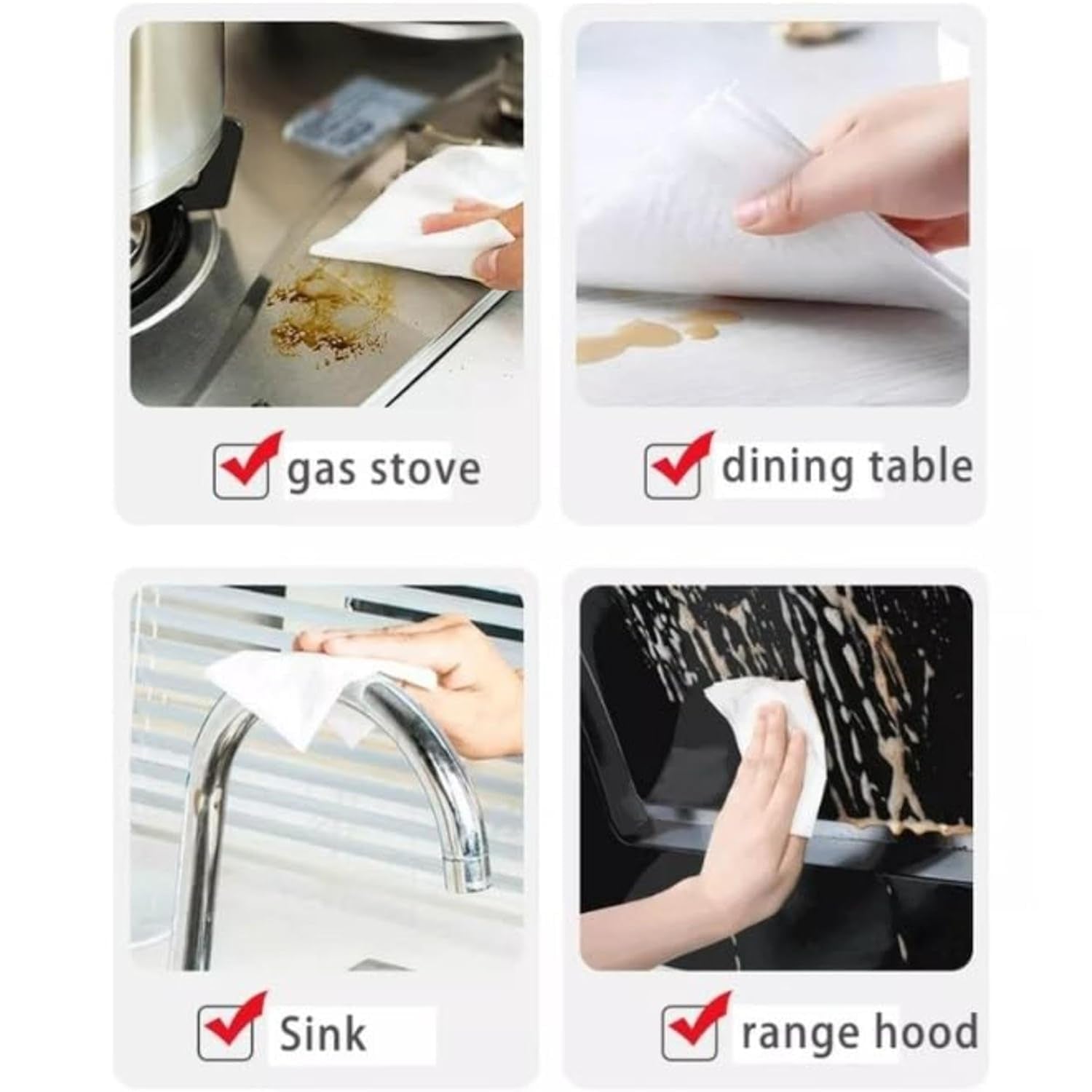 Kitchen Cleaning Wet Wipes for Oil and Grease Removal 80 Sheets Pack - Detailed Feature View 5