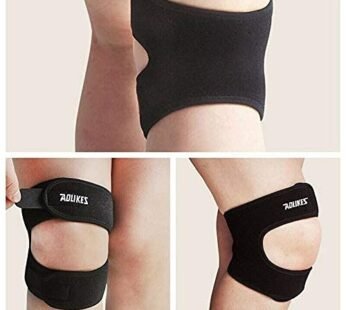Knee Brace Strap, Adjustable Knee Support Patella, Compression Knee Brace for Men and Women, Knee Straps for Gym, Fitness, Basketball, Injury Recovery, Running, Sports (Black)