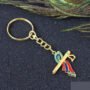 Premium Krishna Flute Keychain – Durable Metal with Peacock Feather Design - Buy Online at Alikart