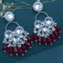 Premium Kundan Chandbali Earrings – Elegant Red Pearl Silver Plated Design - Buy Online at Alikart