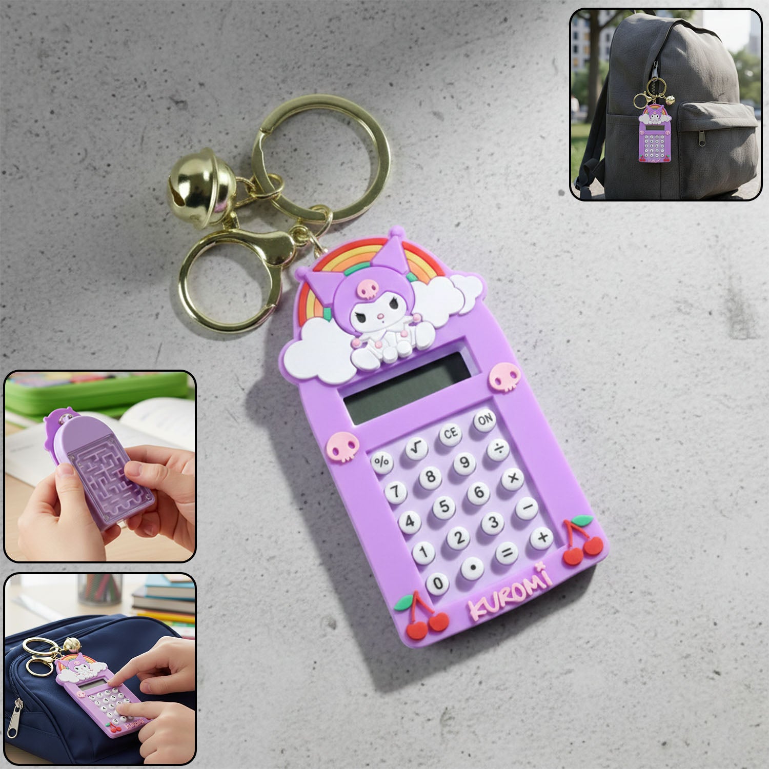 Premium Kuromi Calculator Keychain – Compact Pocket-Sized Digital Calculator - Buy Online at Alikart