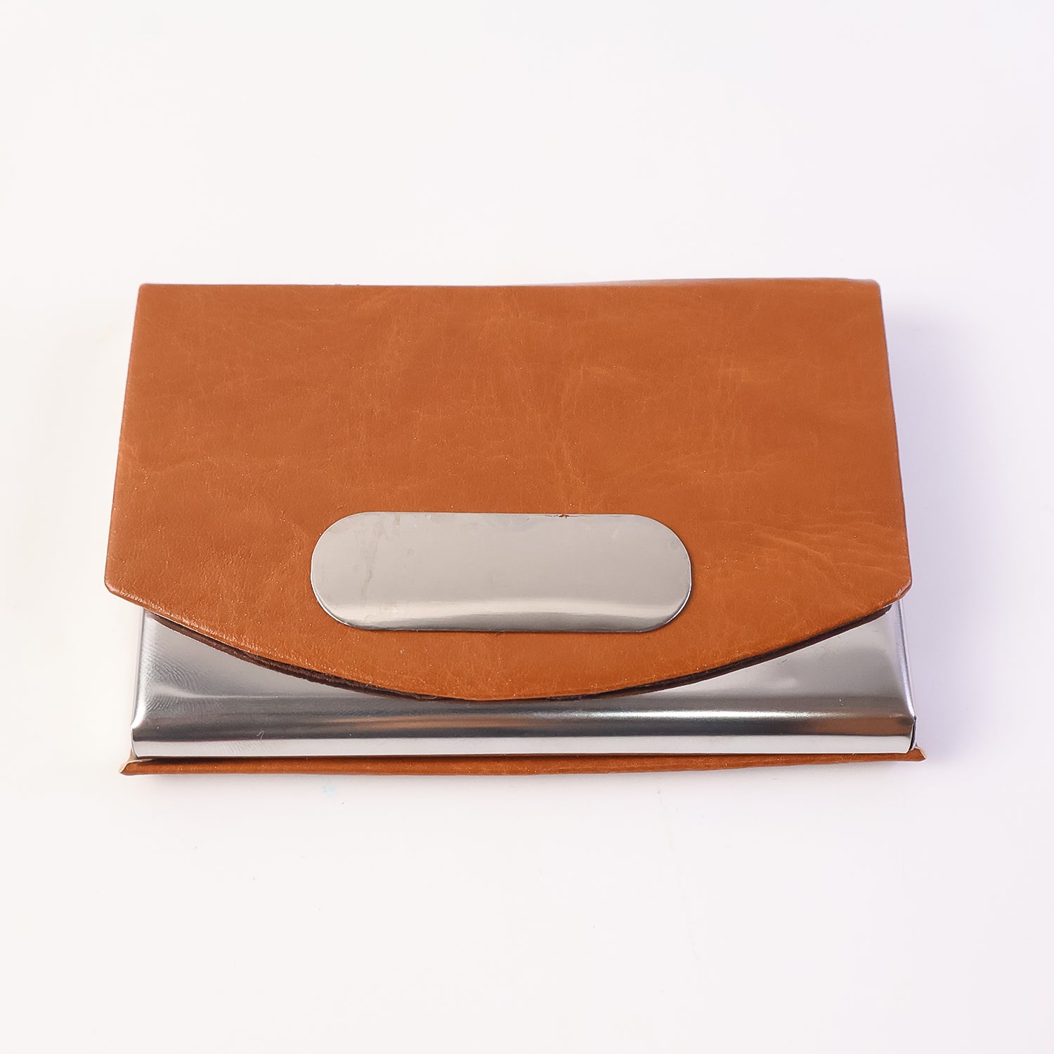 Leather Business Card Holder – Slim Magnetic Closure Case - Detailed Feature View 4