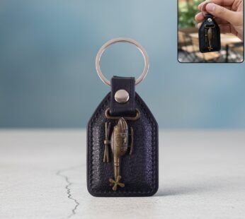 Leather Finish Metal Sword Keychain – Stylish and Durable Accessory