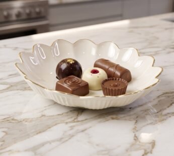 Lotus Flower Decorative Serving Tray – Elegant Snack & Dry Fruit Platter