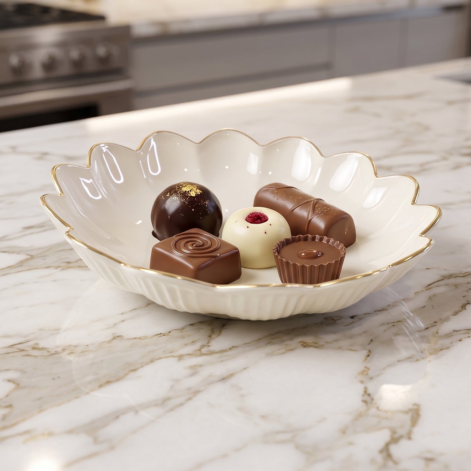 Premium Lotus Flower Decorative Serving Tray – Elegant Snack & Dry Fruit Platter - Buy Online at Alikart