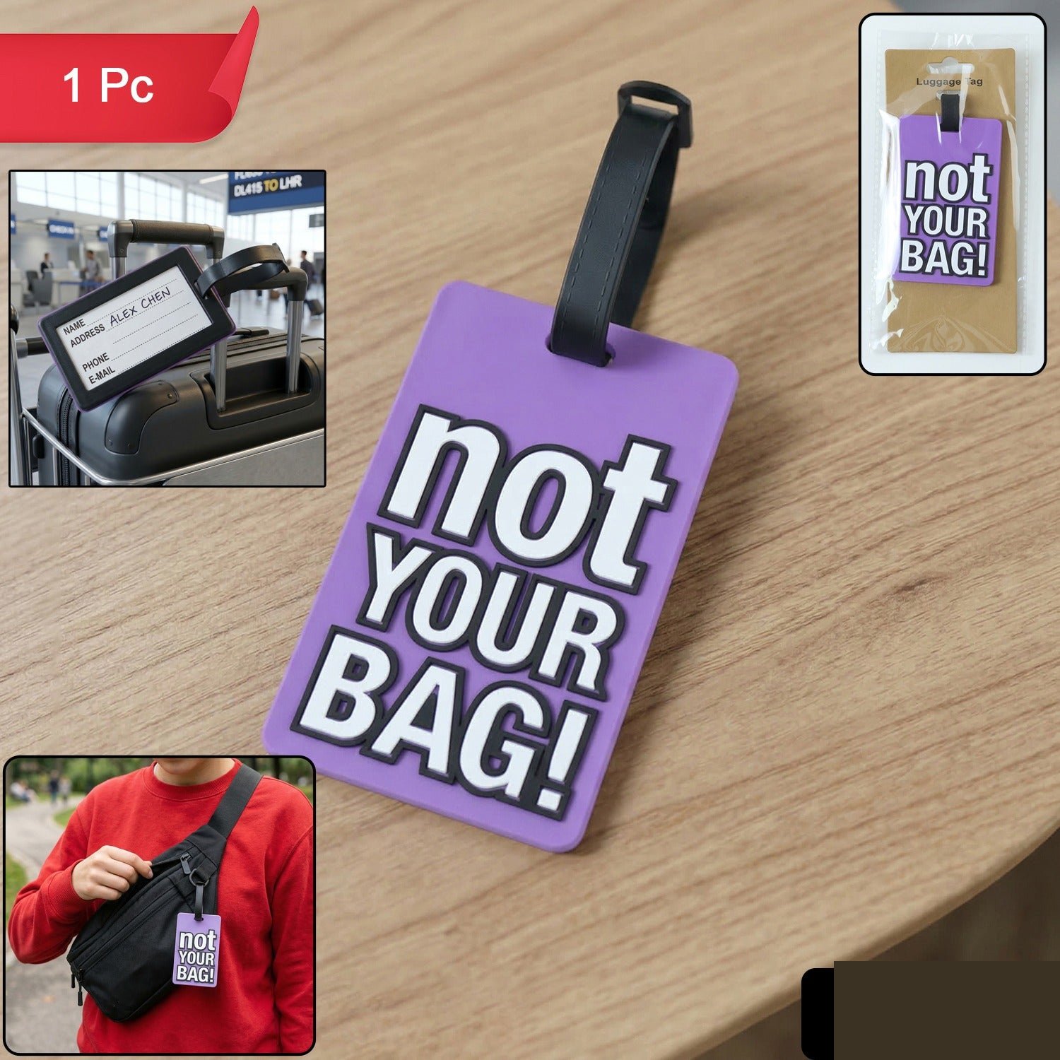 Luggage Tag – Bold ‘Not Your Bag’ for Quick Identification - Detailed Feature View 1