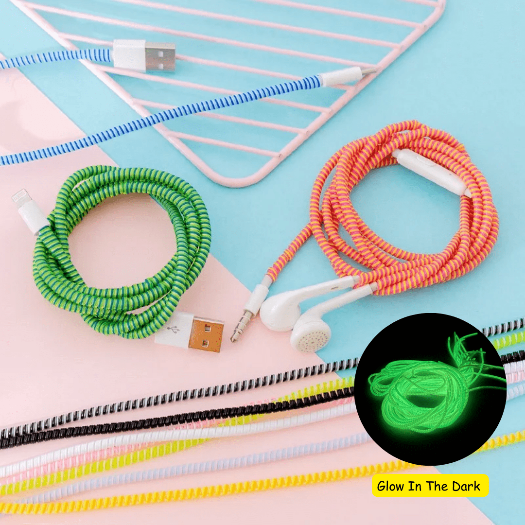 Premium Luminous Spiral Cable Protector and Charger Cord Saver - Random Color - Buy Online at Alikart