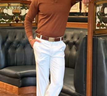 Luxury Knit Jacquard Buttonless Polo Shirt
