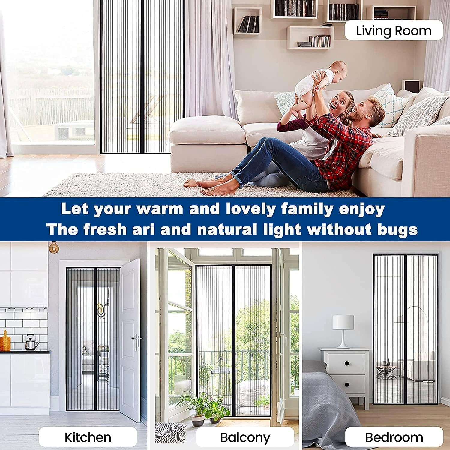 Magic Mesh Screen Door – Hands-Free Bug & Insect Protection - Detailed Feature View 5