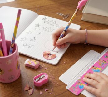 Magical Kids Cartoon Stationery Gift Kit with Pencils, Ruler, Eraser & Sharpener – Assorted Colors