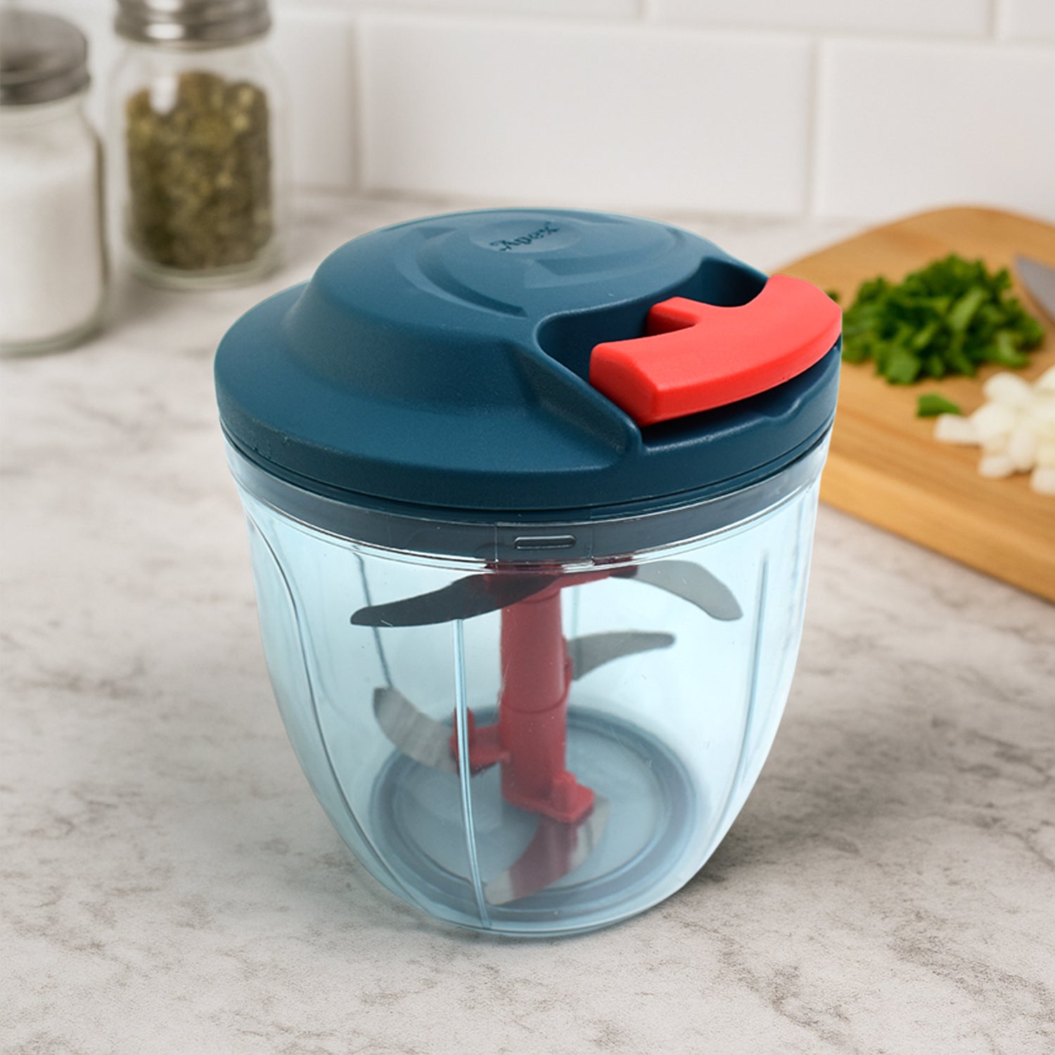 Premium Manual Hand-Pull Food Chopper and Vegetable Mincer – 1000ml Capacity - Buy Online at Alikart