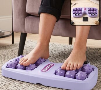 Manual Plastic Roller Foot Massager with Acupressure Nodes for Both Feet