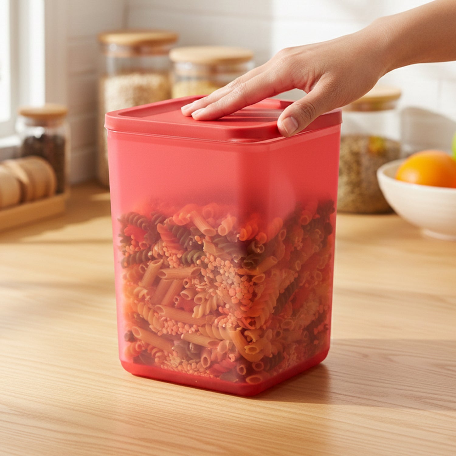 Matt Finish Storage Container – Stylish 2000ml Kitchen Organizer - Detailed Feature View 2