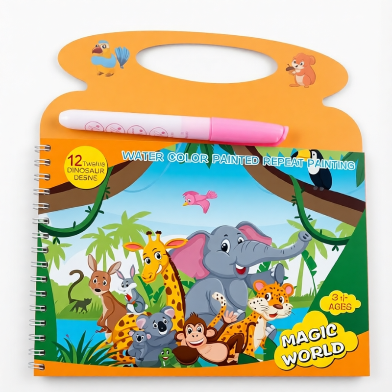 Premium Mess-Free Water Reveal Magic Coloring Book for Kids with Refillable Pen (Single Pack, Random Design) - Buy Online at Alikart