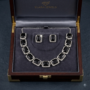 Premium Midnight Onyx CZ Silver-Plated Bridal Necklace & Earrings Set for Weddings and Special Events - Buy Online at Alikart