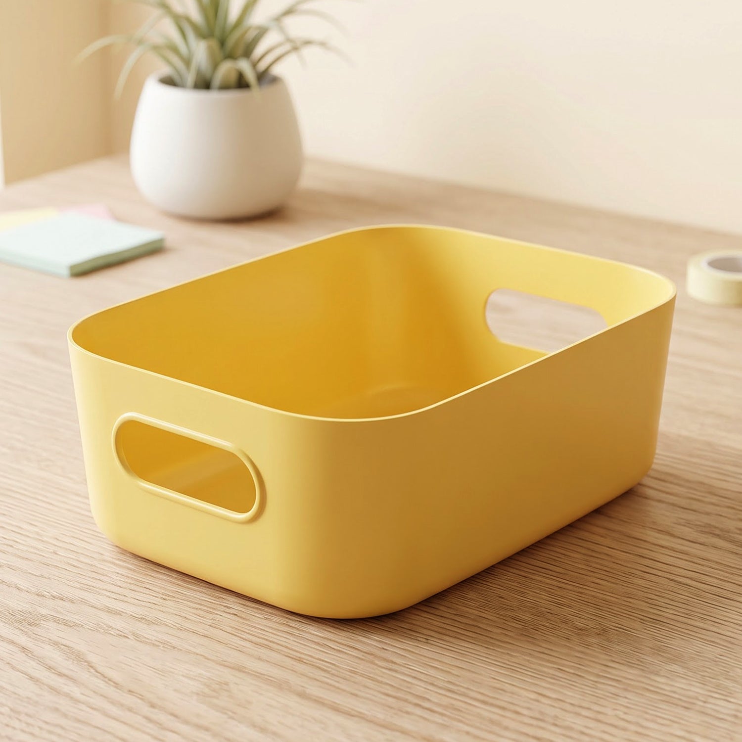 Mini Multipurpose Plastic Storage Basket with Carry Handles for Home Use - Detailed Feature View 6