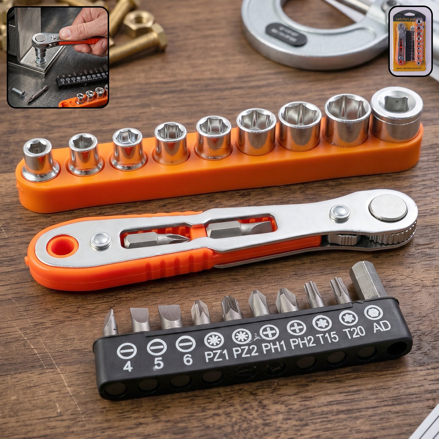 Premium Mini Ratchet Wrench – Compact Versatile Socket Screwdriver Set - Buy Online at Alikart