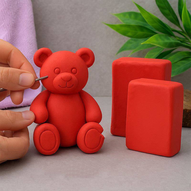 Modelling Clay – Red Shade, Soft Non-Toxic 150g - Detailed Feature View 1