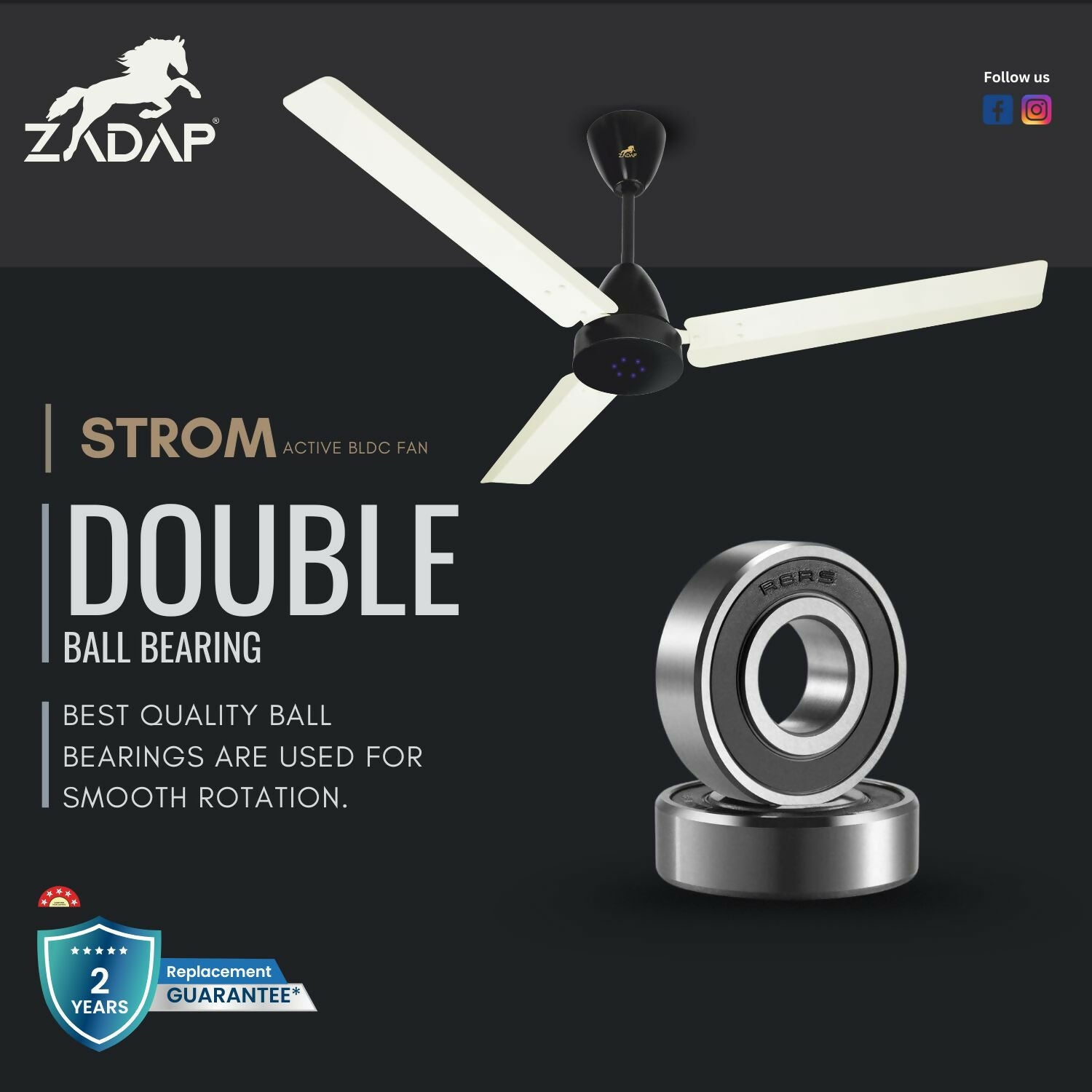 Modern 900mm High-Speed BLDC Ceiling Fan with LED Light and Remote Control - Detailed Feature View 6