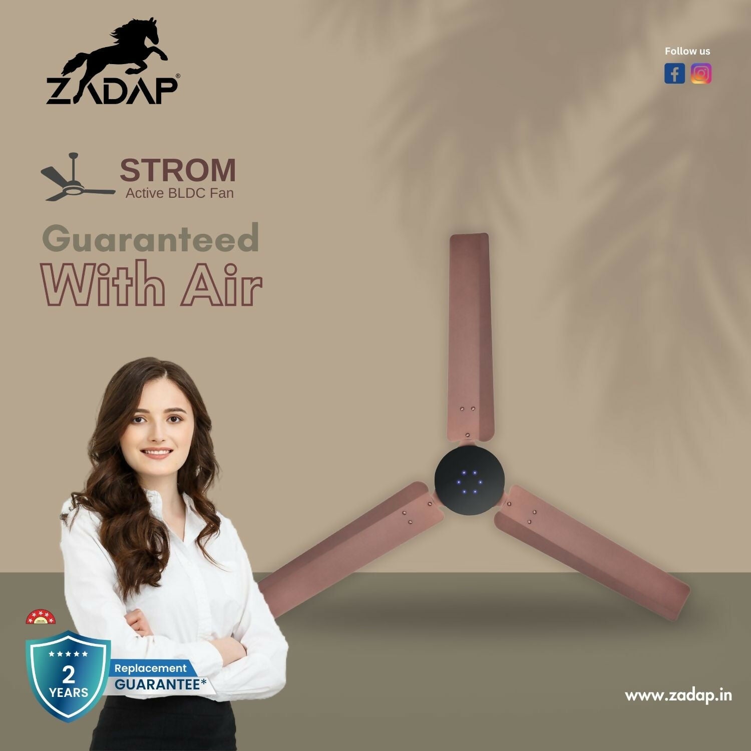 Modern 900mm High-Speed BLDC Ceiling Fan with Remote & LED Light - Detailed Feature View 1
