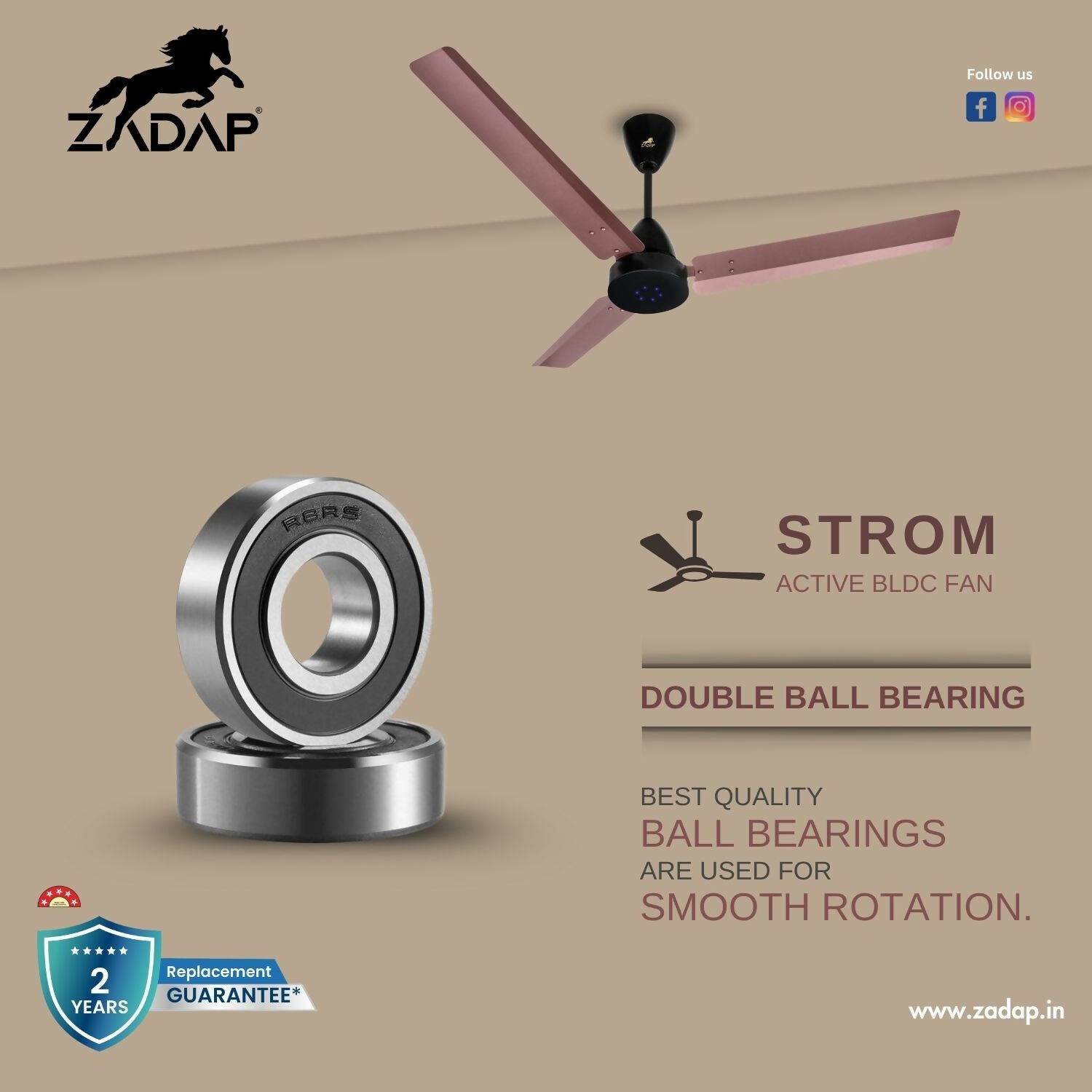 Modern 900mm High-Speed BLDC Ceiling Fan with Remote & LED Light - Detailed Feature View 5