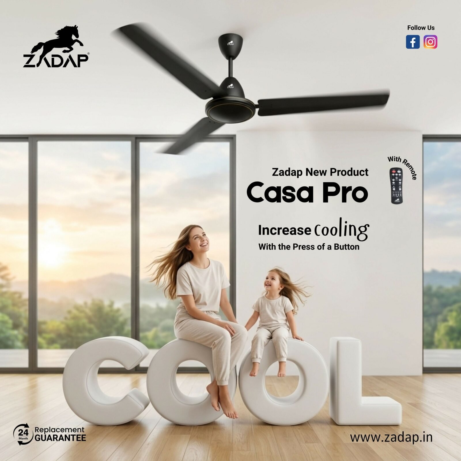 Modern BLDC High-Speed Ceiling Fan - Energy Efficient 390 RPM with Smart Remote - Detailed Feature View 1